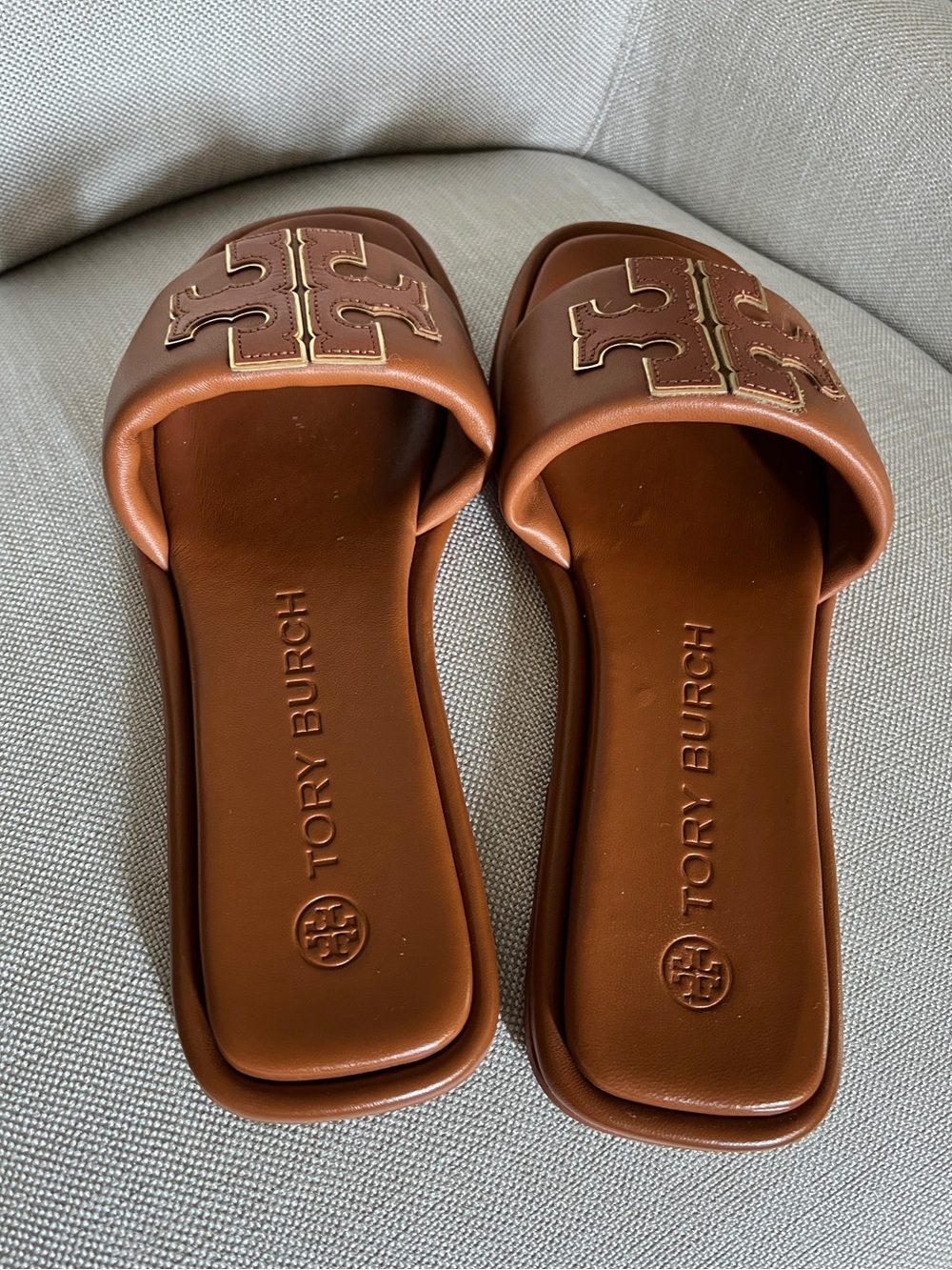 Tory Burch Nappa Leather Double T Sport Slide — Size 8 - Picture 6 of 12